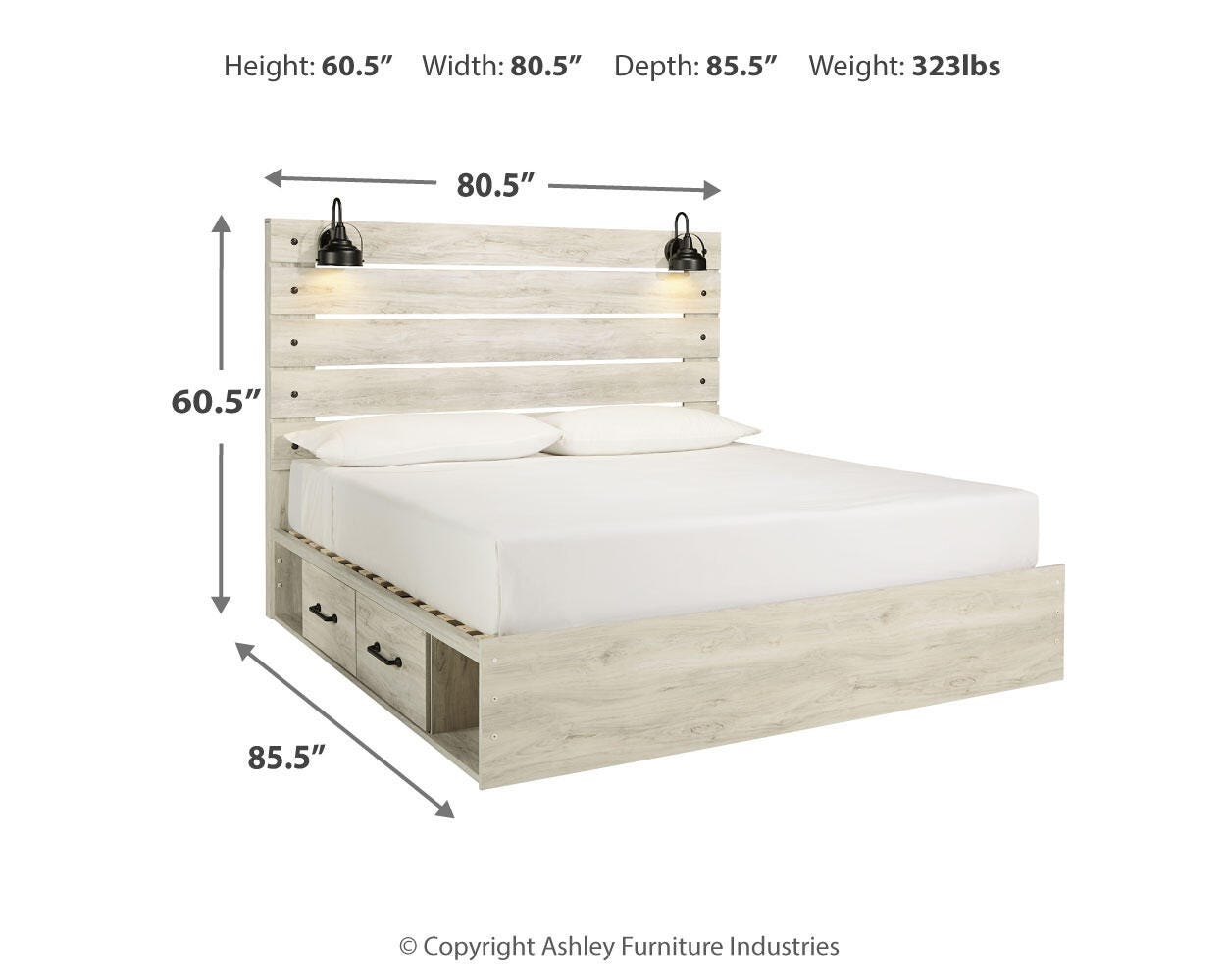 Cambeck Panel Bed with Storage, Dresser, Mirror, Chest and 2 Nightstands