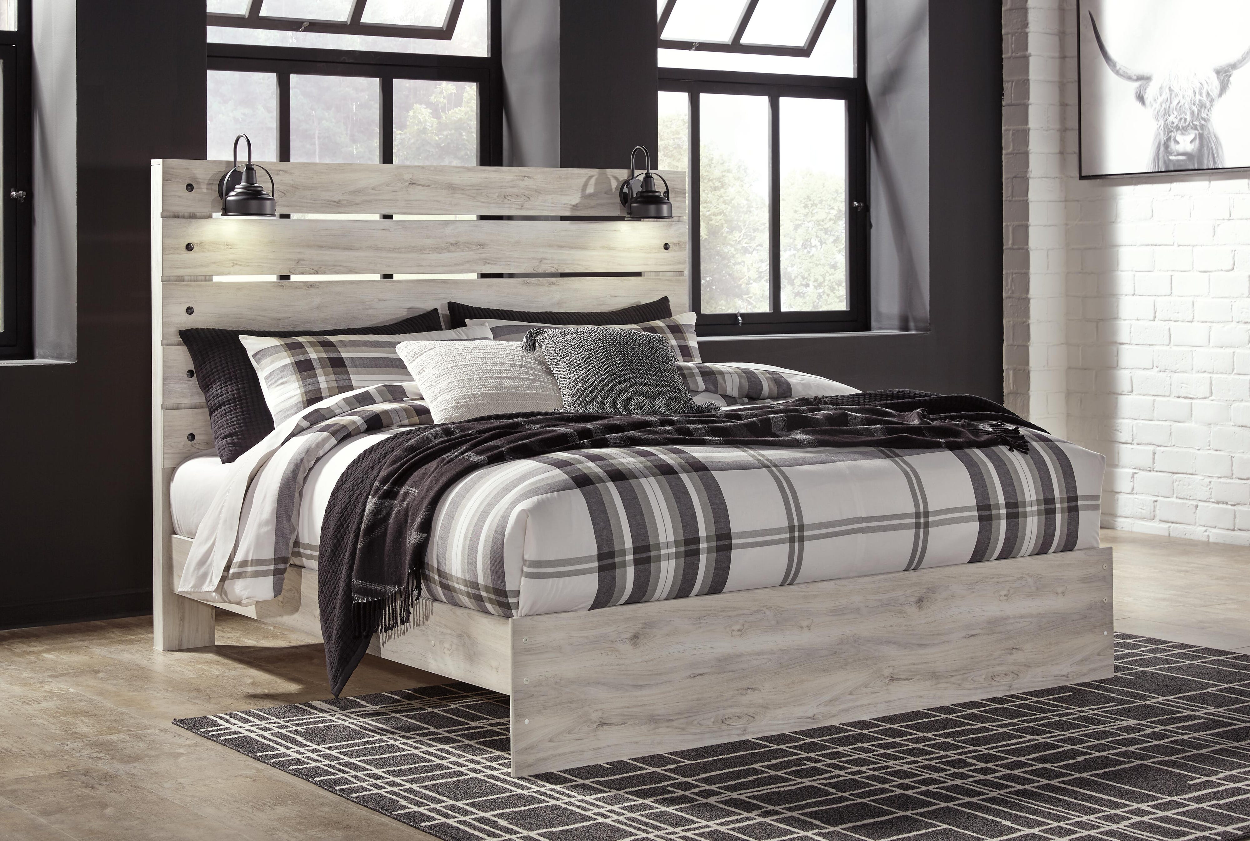 Averly Panel Bed with 2 Storage Drawers with Dresser