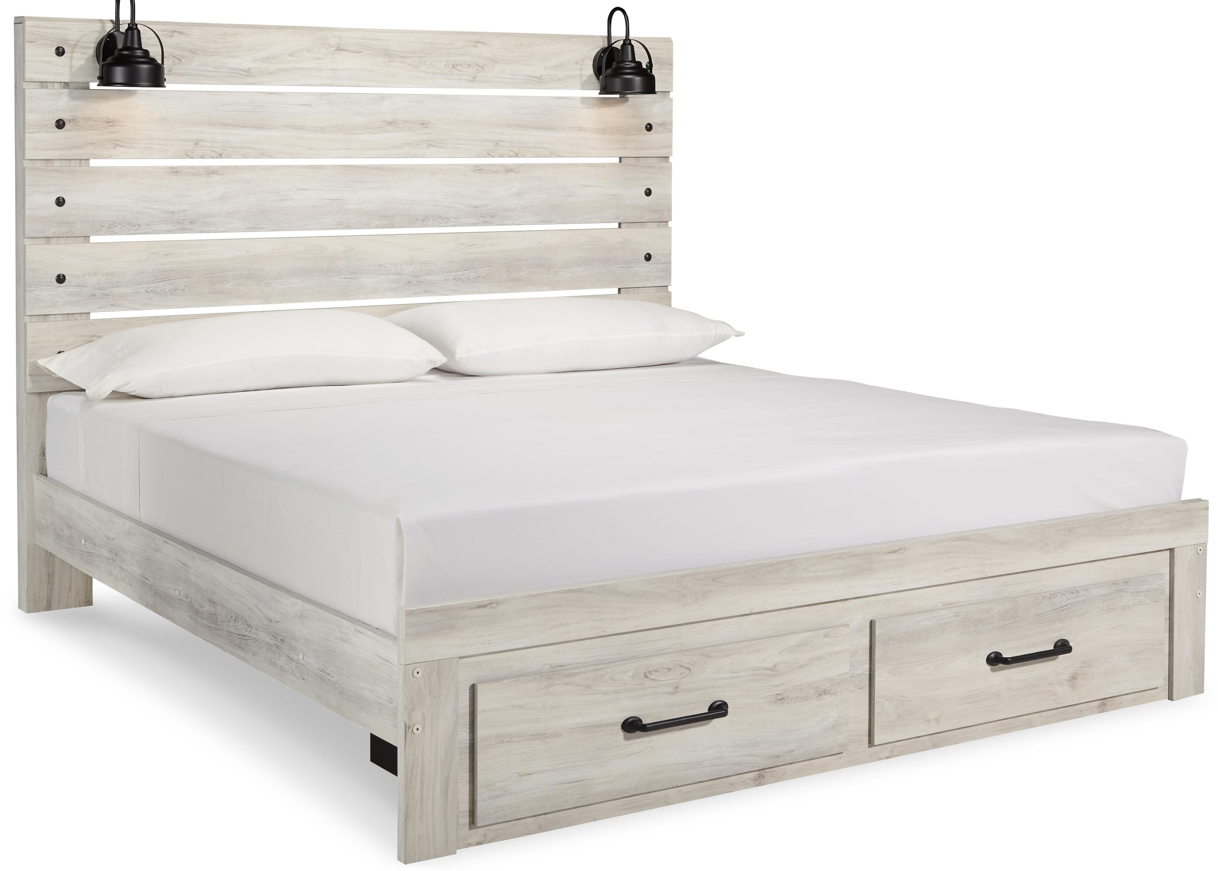 Cambeck Panel Bed with 2 Storage Drawers with Dresser