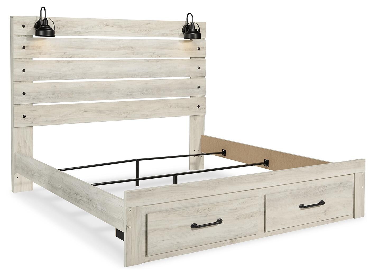 Cambeck Panel Bed with 2 Storage Drawers
