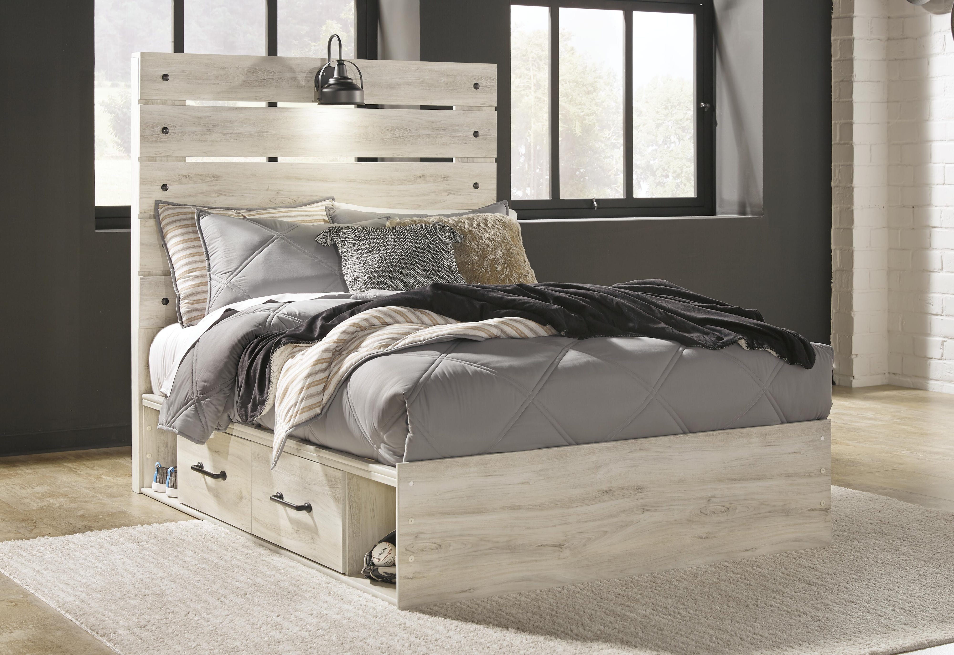 Cambeck Panel Bed with Storage, Chest and Nightstand