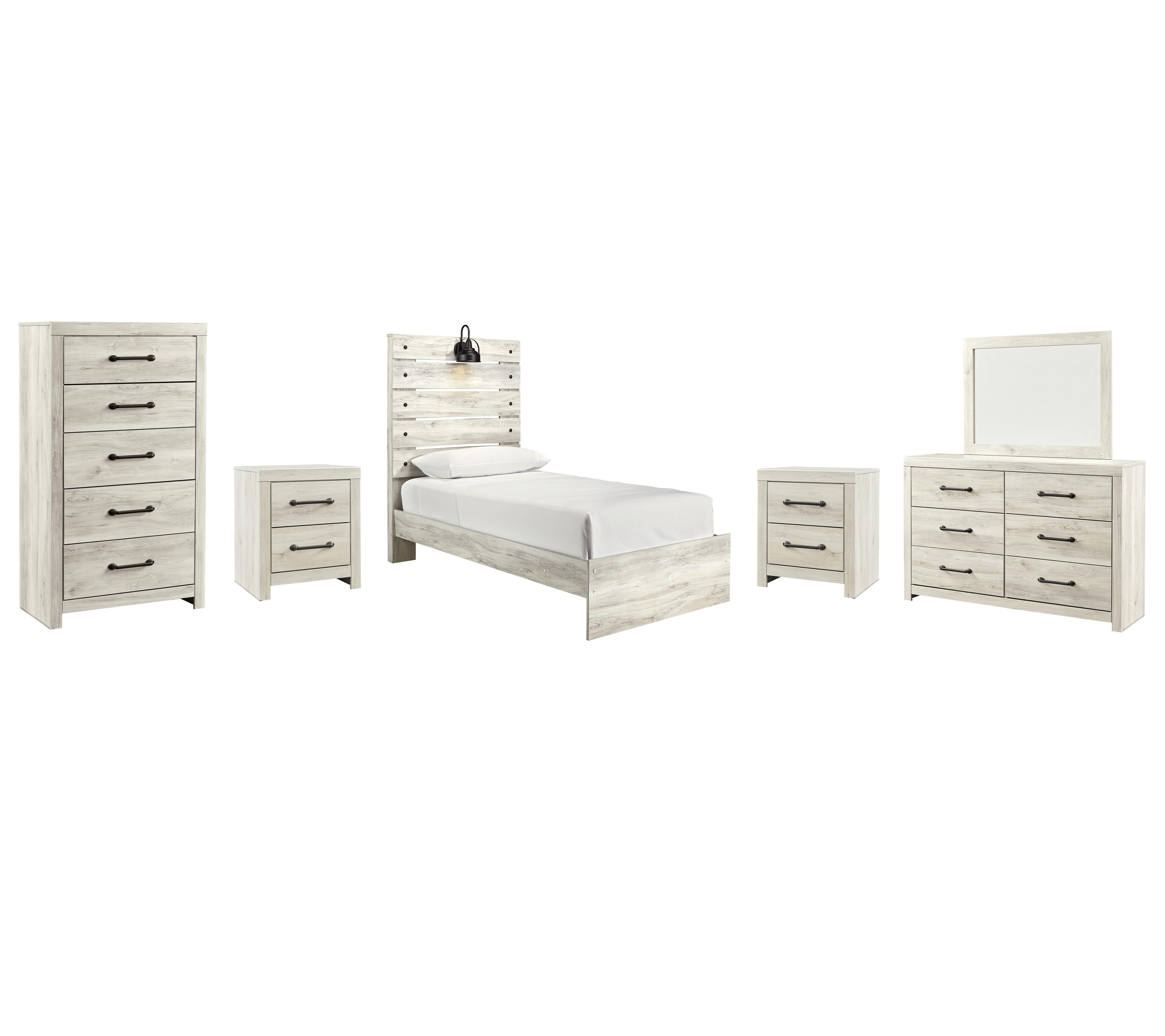 Averly Panel Bed, Dresser, Mirror, Chest and 2 Nightstands