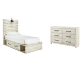 Cambeck Panel Bed with 4 Storage Drawers with Dresser