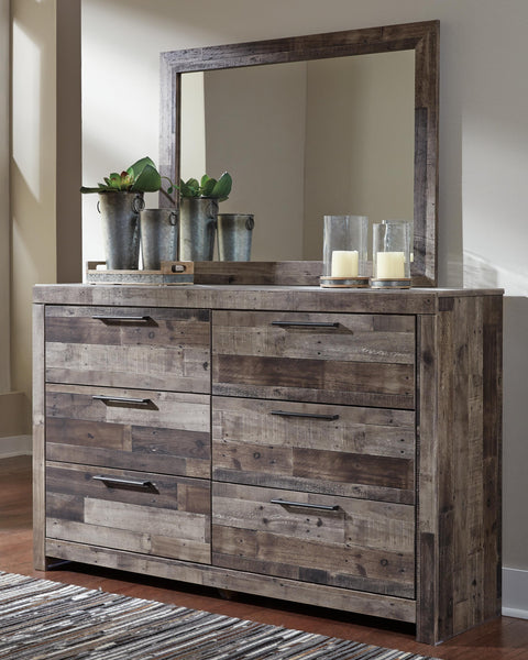 Kensley Panel Bed with Mirrored Dresser and Chest