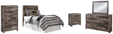 Kensley Panel Headboard with Mirrored Dresser, Chest and Nightstand