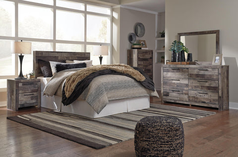 Kensley Panel Headboard with Mirrored Dresser, Chest and Nightstand