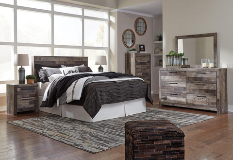 Kensley Panel Headboard with Mirrored Dresser, Chest and Nightstand