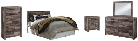 Kensley Panel Headboard with Mirrored Dresser, Chest and Nightstand