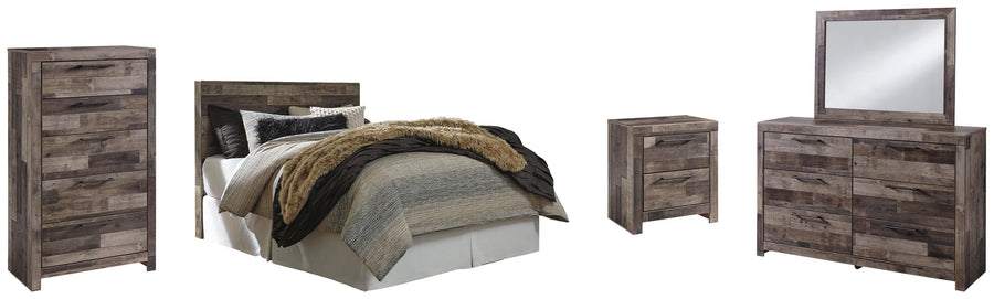 Kensley Panel Headboard with Mirrored Dresser, Chest and Nightstand
