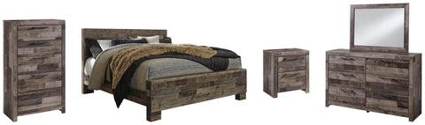 Kensley Panel Bed with Mirrored Dresser, Chest and Nightstand