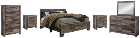Kensley Panel Bed with Mirrored Dresser, Chest and 2 Nightstands