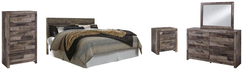 Kensley Panel Headboard with Mirrored Dresser, Chest and Nightstand