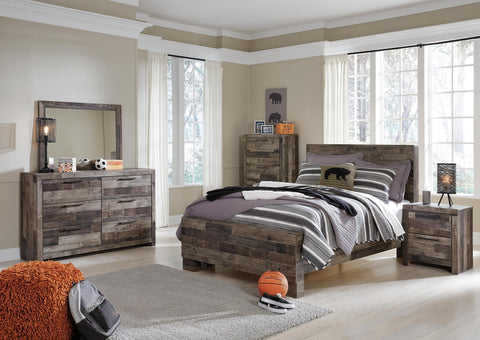 Kensley Panel Bed with Mirrored Dresser, Chest and Nightstand