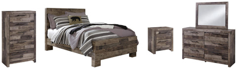 Kensley Panel Bed with Mirrored Dresser, Chest and Nightstand