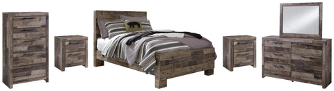 Kensley Panel Bed with Mirrored Dresser, Chest and 2 Nightstands