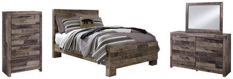 Kensley Panel Bed with Mirrored Dresser and Chest