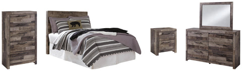 Kensley Panel Headboard with Mirrored Dresser, Chest and Nightstand