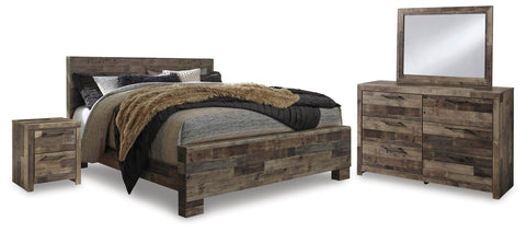 Kensley Panel Bed with Mirrored Dresser and Nightstand