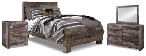 Kensley Panel Bed with Mirrored Dresser and Nightstand