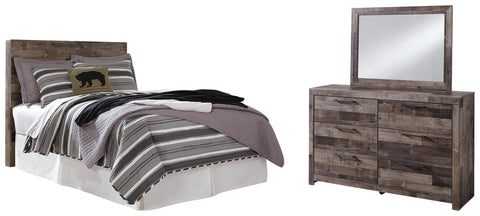 Kensley Panel Headboard with Mirrored Dresser