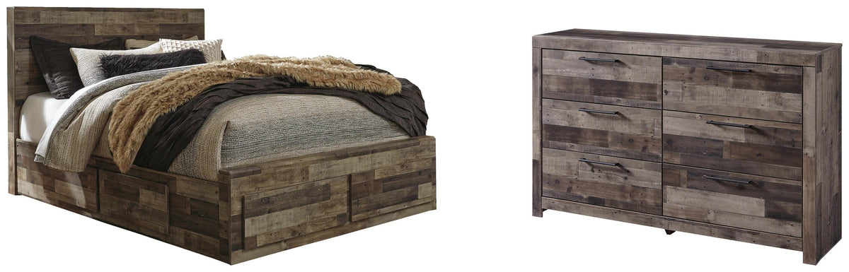 Kensley Panel Bed with 4 Storage Drawers with Dresser