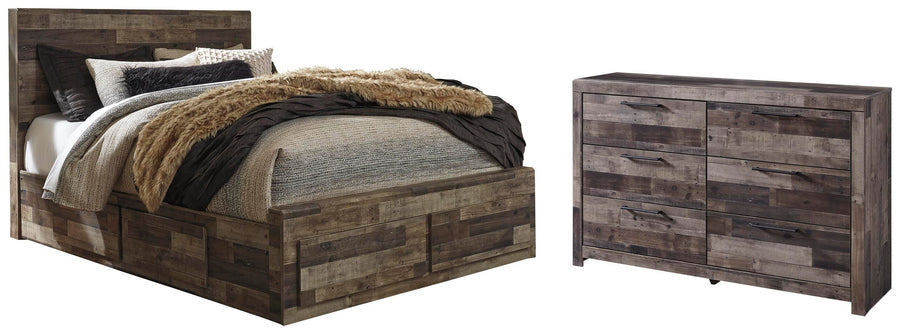 Kensley Panel Bed with 6 Storage Drawers with Dresser
