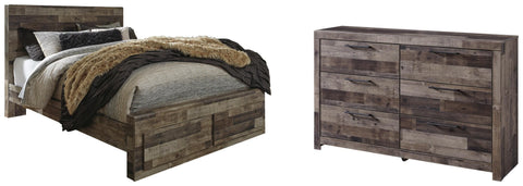 Kensley Panel Bed with 2 Storage Drawers with Dresser