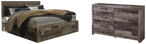 Kensley Panel Bed with 4 Storage Drawers with Dresser