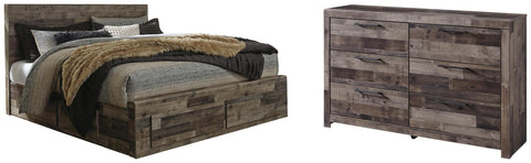 Kensley Panel Bed with 2 Storage Drawers with Dresser