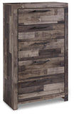 Kensley Panel Bed with 6 Storage Drawers with Mirrored Dresser, Chest and Nightstand