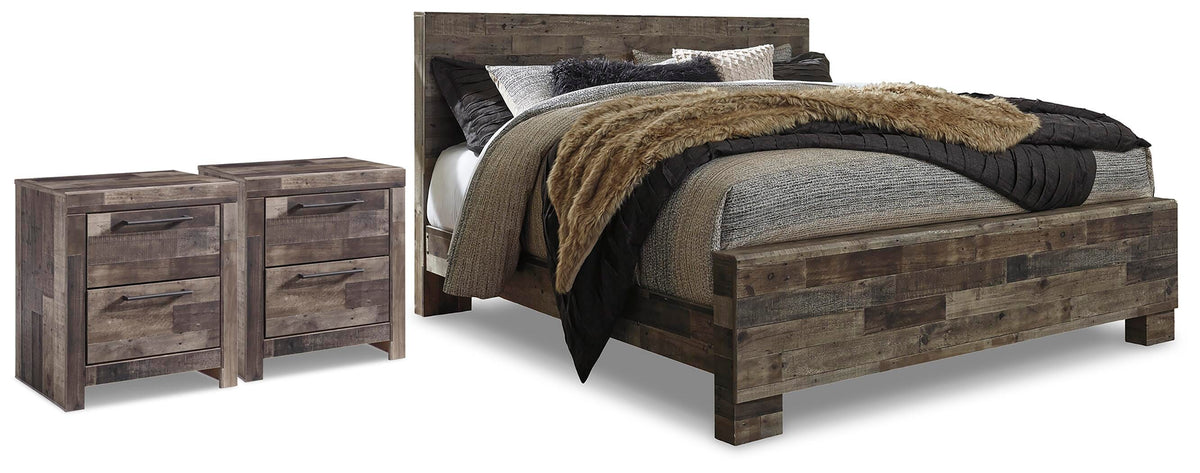 Kensley Panel Bed and 2 Nightstands