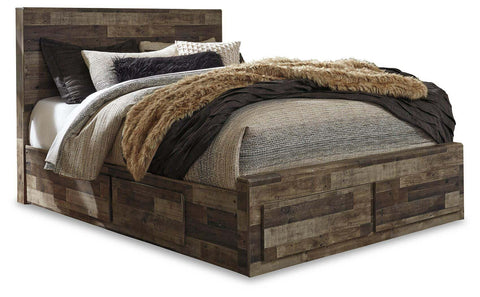 Kensley Panel Bed with 6 Storage Drawers with Mirrored Dresser