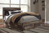 Kensley Panel Bed with 6 Storage Drawers with Mirrored Dresser