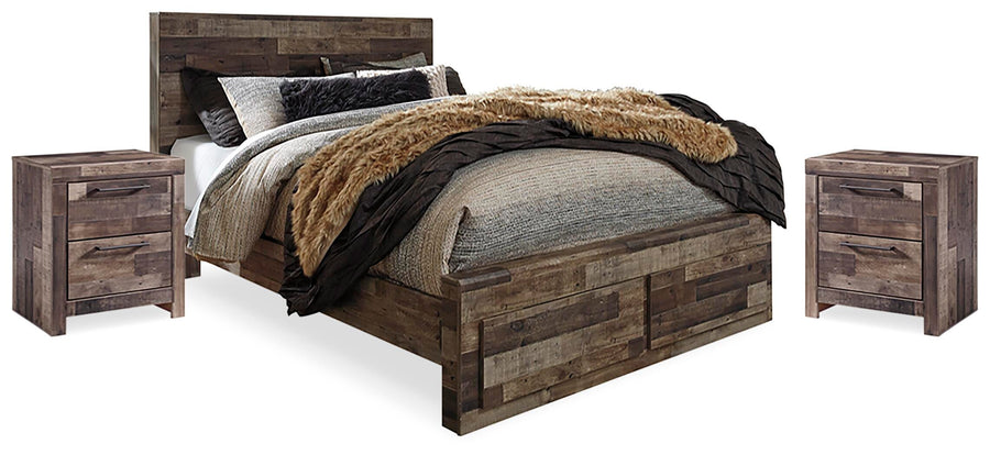 Kensley Panel Storage Bed and 2 Nightstands