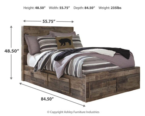 Kensley Panel Bed with 6 Storage Drawers with Mirrored Dresser