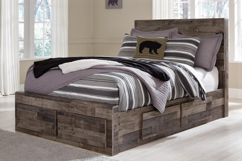 Kensley Panel Bed with 6 Storage Drawers with Mirrored Dresser, Chest and Nightstand