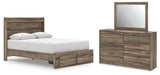 Bramwell Panel Storage Bed, Dresser and Mirror