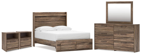 Bramwell Panel Storage Bed, Dresser, Mirror and 2 Nightstands