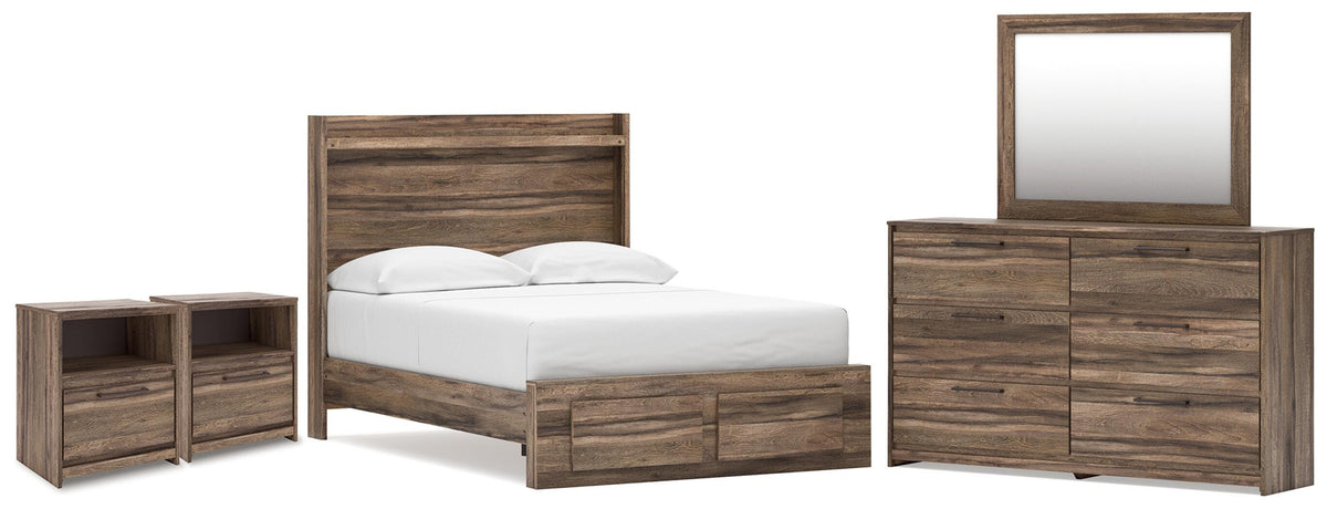 Bramwell Panel Storage Bed, Dresser, Mirror and 2 Nightstands