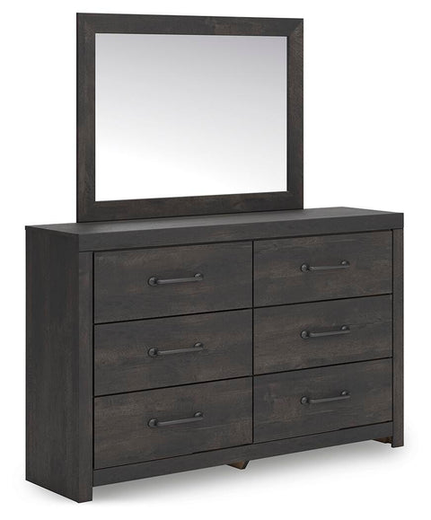 Hollivern Panel Bed with Storage, Dresser and Mirror