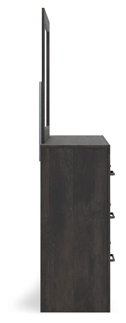 Hollivern Panel Bed with Storage. Dresser, Mirror and Nightstand