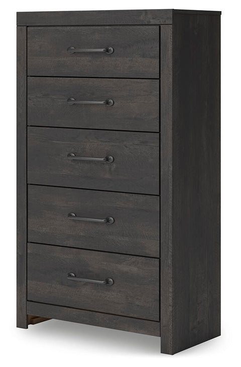 Hollivern Panel Bed with Storage, Dresser, Mirror, Chest and 2 Nightstands