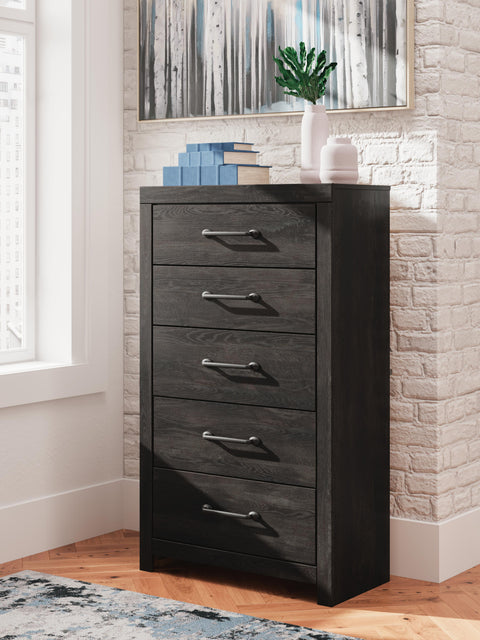 Hollivern Panel Bed with Storage, Dresser, Mirror, Chest and 2 Nightstands
