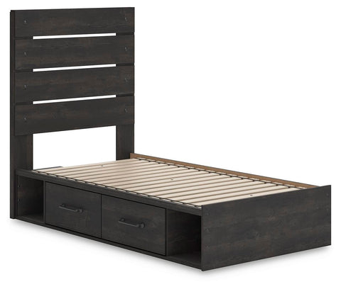 Hollivern Panel Bed with Storage, Dresser and Mirror