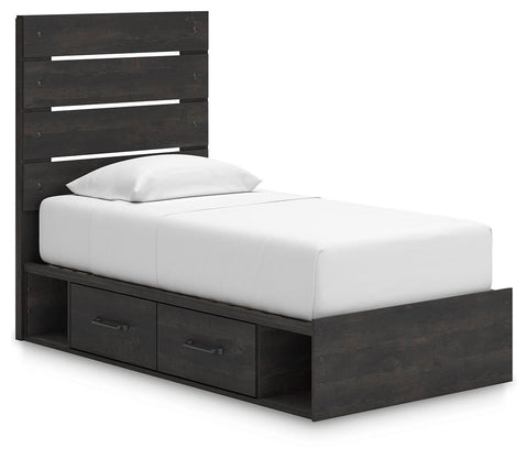 Hollivern Panel Bed with Storage, Dresser and Mirror