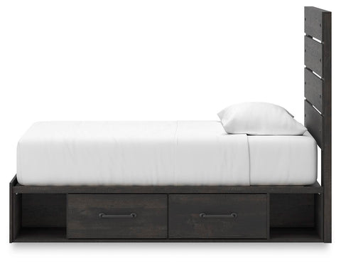 Hollivern Panel Bed with Storage, Dresser and Mirror