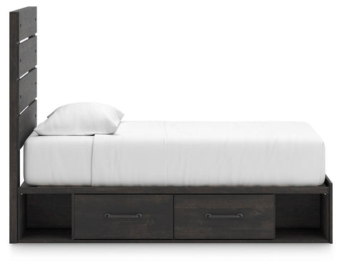 Hollivern Panel Bed with Storage, Dresser and Mirror
