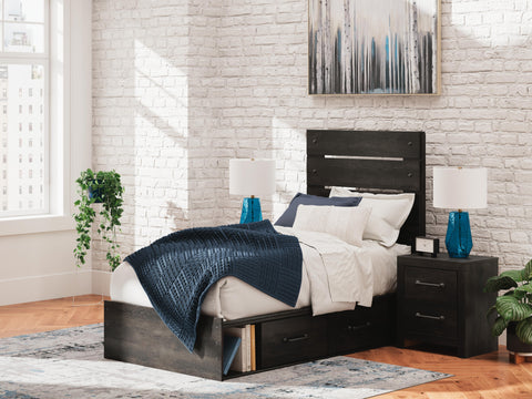 Hollivern Panel Bed with Storage. Dresser, Mirror and Nightstand