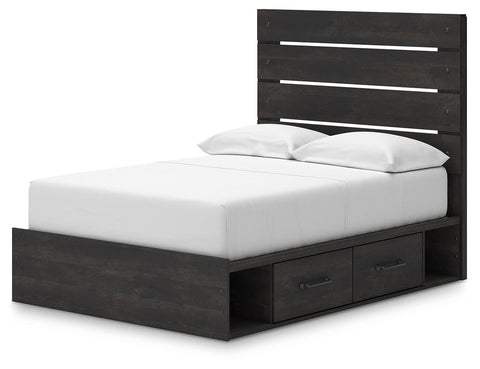 Hollivern Panel Bed with Storage. Dresser, Mirror and Nightstand