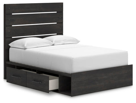 Hollivern Panel Bed with Storage, Dresser and Mirror